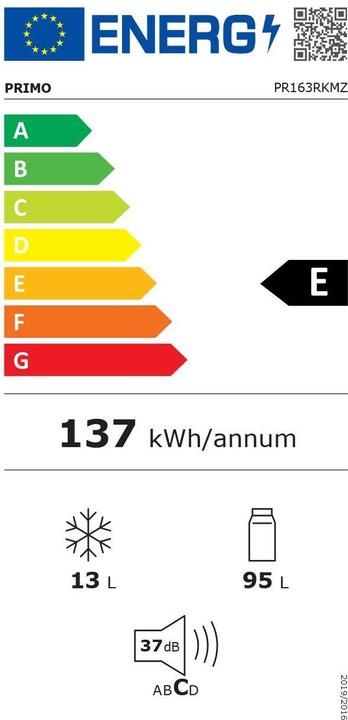 Energy Label Primo PR163RKMZ (108 l)