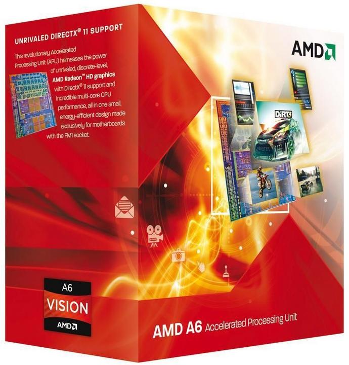 Productafbeelding AMD A6-3500 Apu, 3c/3t (FM1, 2.10 GHz, 3 -Core)