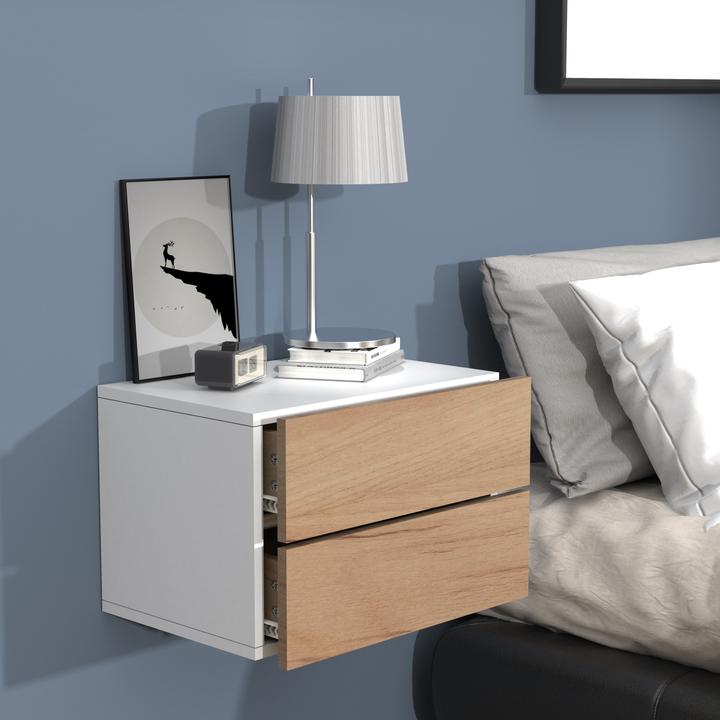 Actual product image VCM Wooden Wall Drawer Bedside Cabinet Wall Board Drawer Console Bedside Table Usal L 45 cm (45 x 32 cm)