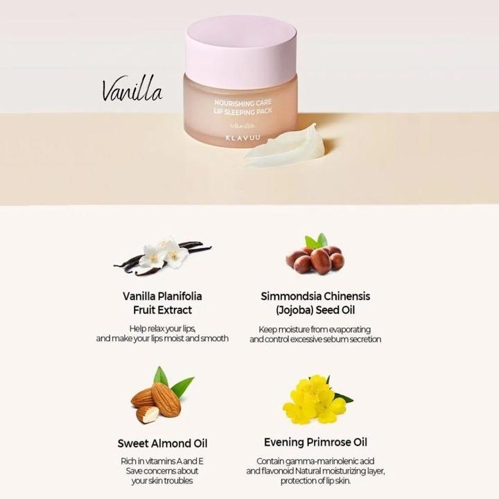 Immagine prodotto Klavuu Trattamento Nutriente Labbra Impacco Dormente Vaniglia (20 ml)