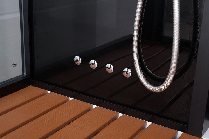 Produktbild Home Deluxe Dampfdusche mit Wasserfall und Dampfsauna LUXUS XL, 120x90 cm - Schwarz