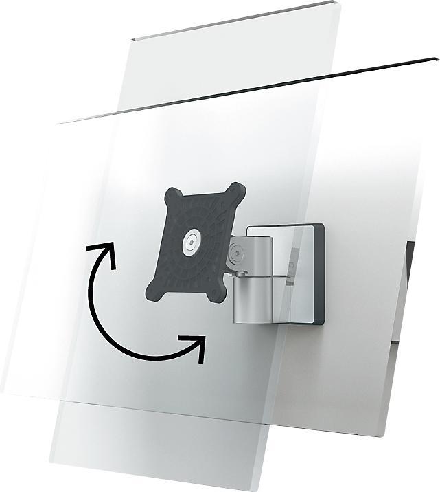 Actual product image Durable Monitor wall mounting bracket for 1 monitor, HxWxD 120 x 130 x 140 mm, metallic (Wall, 27")