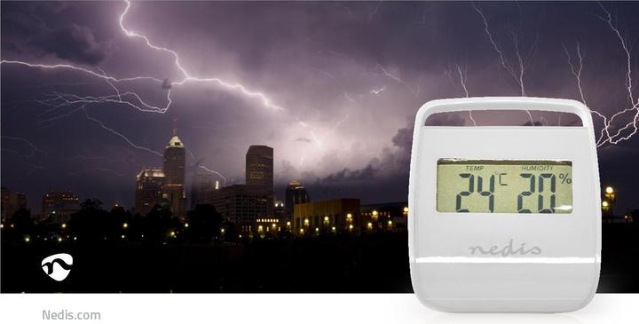 Image du produit Nedis Thermomètre numérique | Intérieur | Température ambiante | Humidité ambiante | Blanc