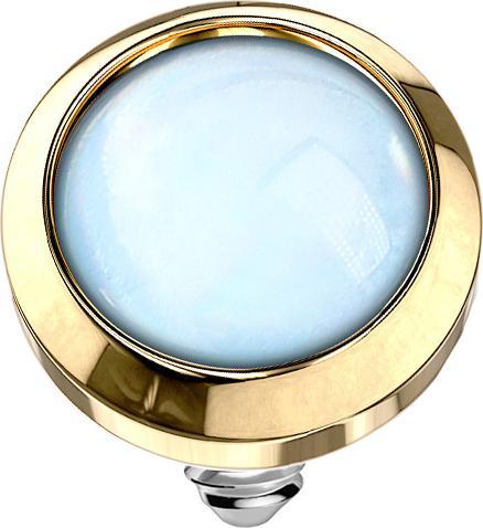 Image du produit Star Piercing Dermal Anchor doré avec pierre époxy bleue (sans laiton, Acier chirurgical 316L)
