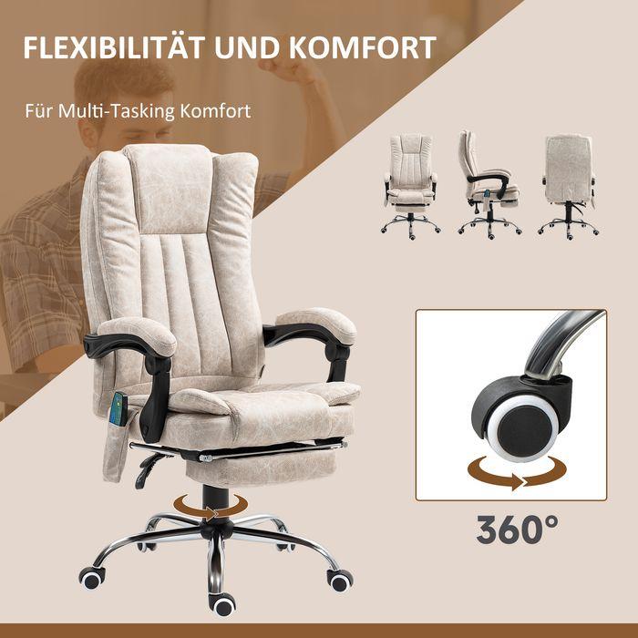 Immagine prodotto Swisshandel24 Bürostuhl mit Vibrationsmassage, Ergonomischer Schreibtischstuhl, Liegefunktion