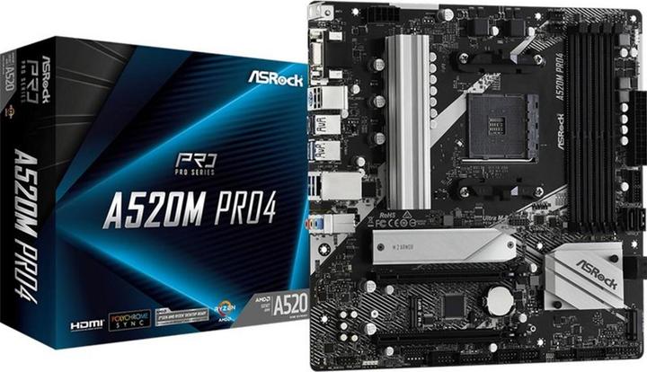 Productafbeelding AsRock A520M Pro4 (AM4, AMD A520, mATX)