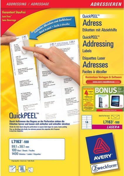 Image du produit Avery Etiquettes d'adresses ultragrip