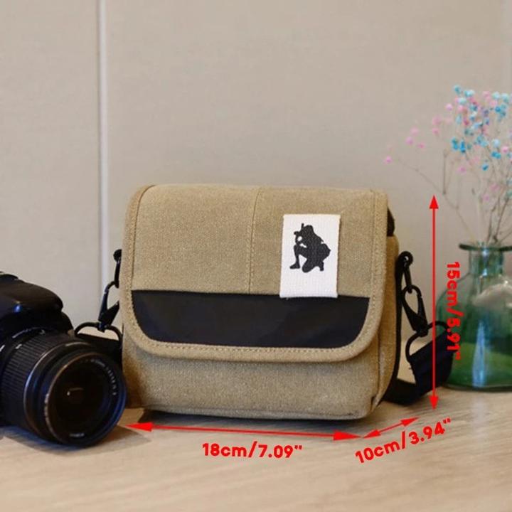 Actual product image Only-Bags.Store Practical crossbody SLR DSLR camera bag canvas shoulder bag with zip fastener (Camera shoulder bag)