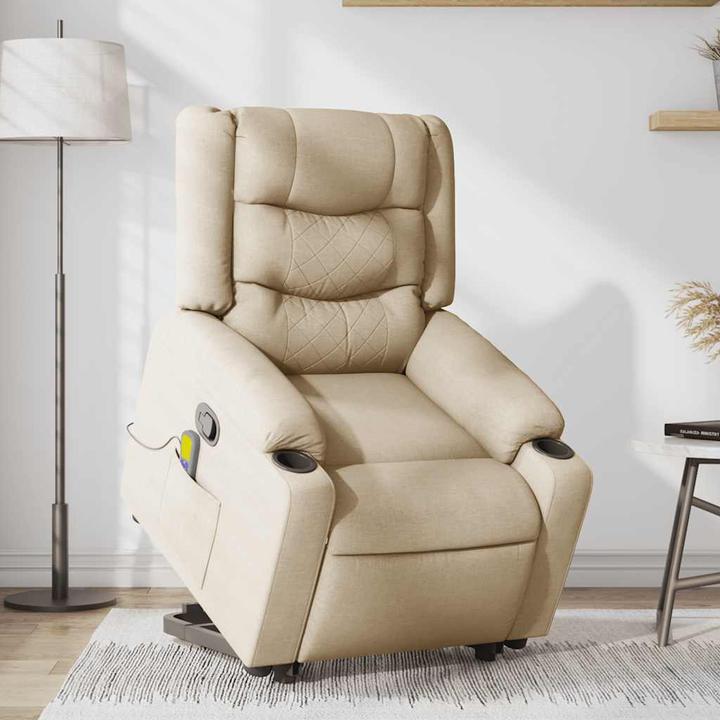 Image du produit VidaXL Fauteuil de massage avec releveur Crème Tissu