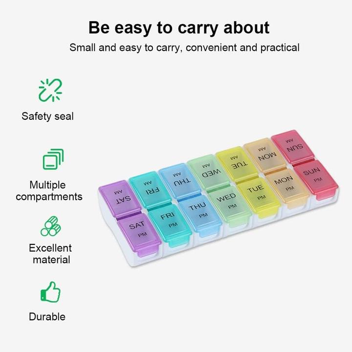 Image du produit Cbx Tablettenbox, Pillenbox 7 Tage - Morgen und Abend Rainbow