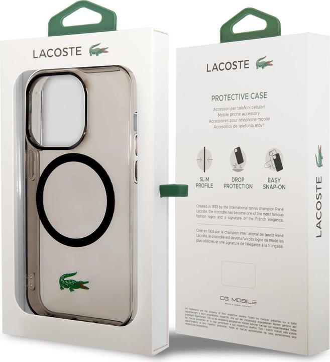 Actual product image Lacoste LCHMP14XULOK iPhone 14 Pro Max 6.7" czarny/black hardcase Transparent MagSafe (Apple iPhone 14 Pro Max)
