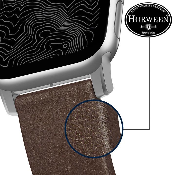 Actual product image Nomad Modern Connector Strap (44 mm, Leather, Stainless steel)