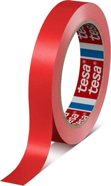 tesa Verpackungsklebeband 60404, 19 mm x 66 m, rot (19 mm)