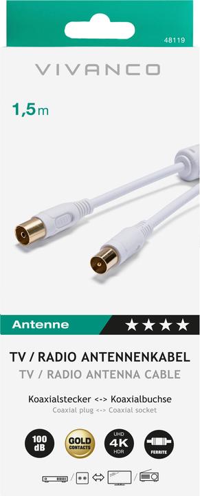 Actual product image Vivanco ferrite (100 dB, Antenna cable)