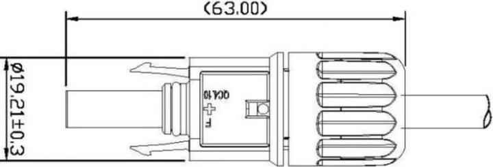 Actual product image Elbro PV coupling plug MC4 6mm² black (Solar cable)