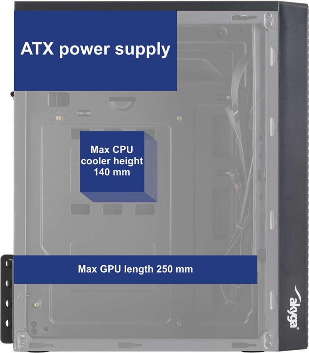 Actual product image Akyga AK35BK (mATX, Flex ATX, Mini-ITX)
