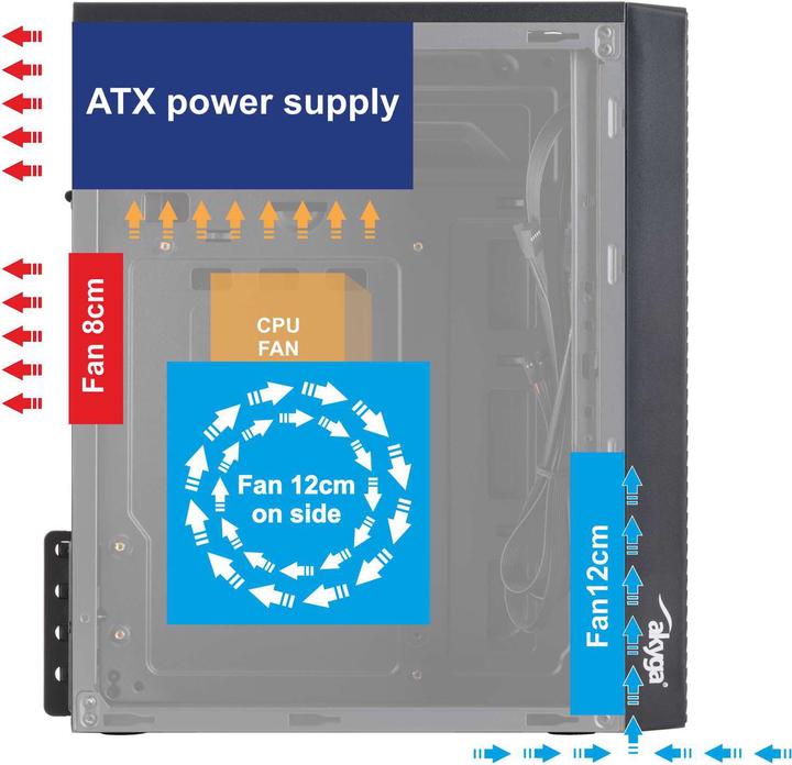 Actual product image Akyga AK35BK (mATX, Flex ATX, Mini-ITX)