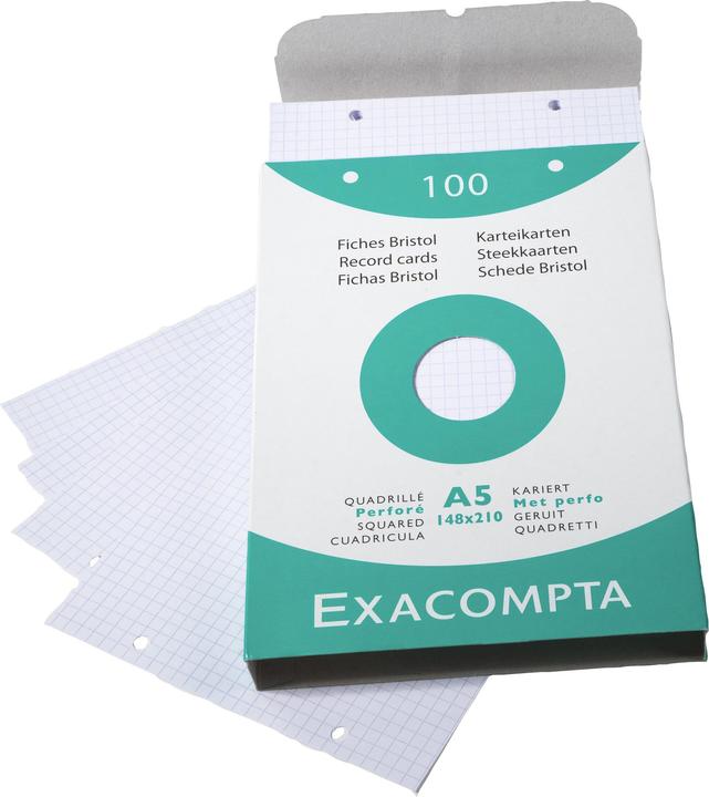Produktbild Exacompta Karteikarten (A5, 205 g/m², 100 x)
