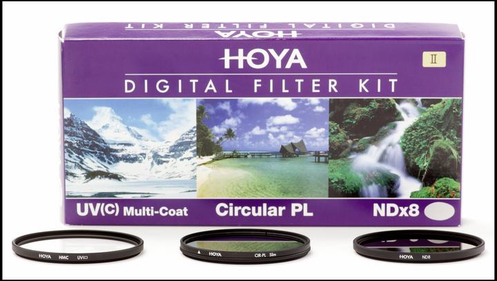 Image du produit Hoya Digital Filter Kit II (UV, CIR-PL & ND8) Filterset (37 mm, Filtre UV, Filtre gris neutre, Filtre polarisant, 37 mm)