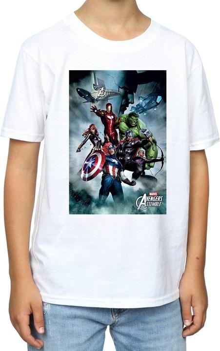 Actual product image Boys Avengers Assemble Team Montage T-Shirt (152, 158)
