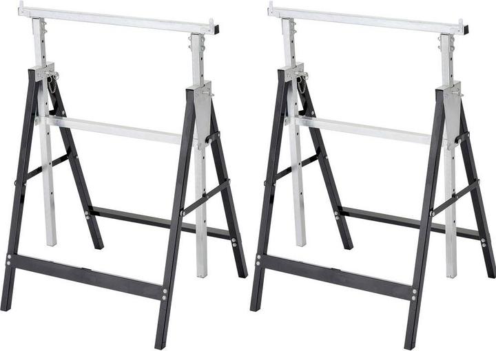 Toolcraft 200kg Chevalet d'échafaudage pliable, réglable en hauteur (L x P) 680mm x 580mm 12.7kg 2p. (68 cm, 58 cm)