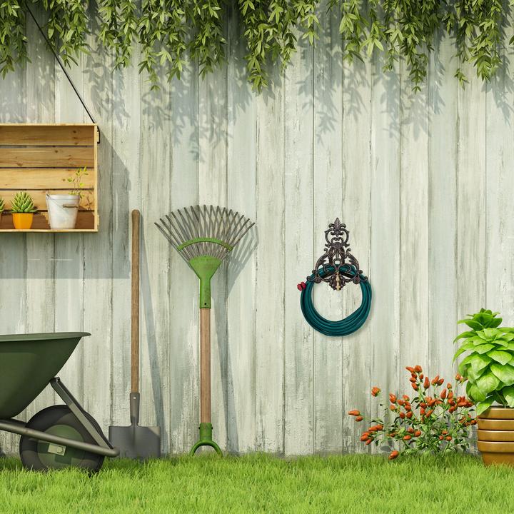 Actual product image Relaxdays Hose Holder with Faucet, Vintage Design (0.14 m)
