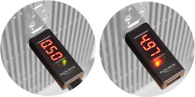 Immagine prodotto Delock Adattatore amperometro USB con display a LED (USB 2.0, 2.20 cm)