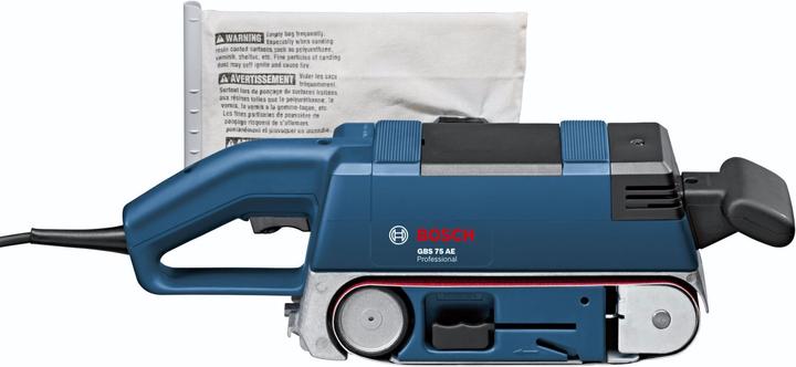 Actual product image Bosch Professional Belt sander GBS 75 AE, with case, fabric sanding belt, dust bag, graphite plate (Belt sanders, 750 W)