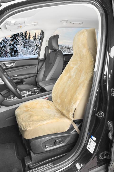 Produktbild Walser Autositzbezug Zoya aus Lammfell Einzelsitz Highback Zipp-It beige