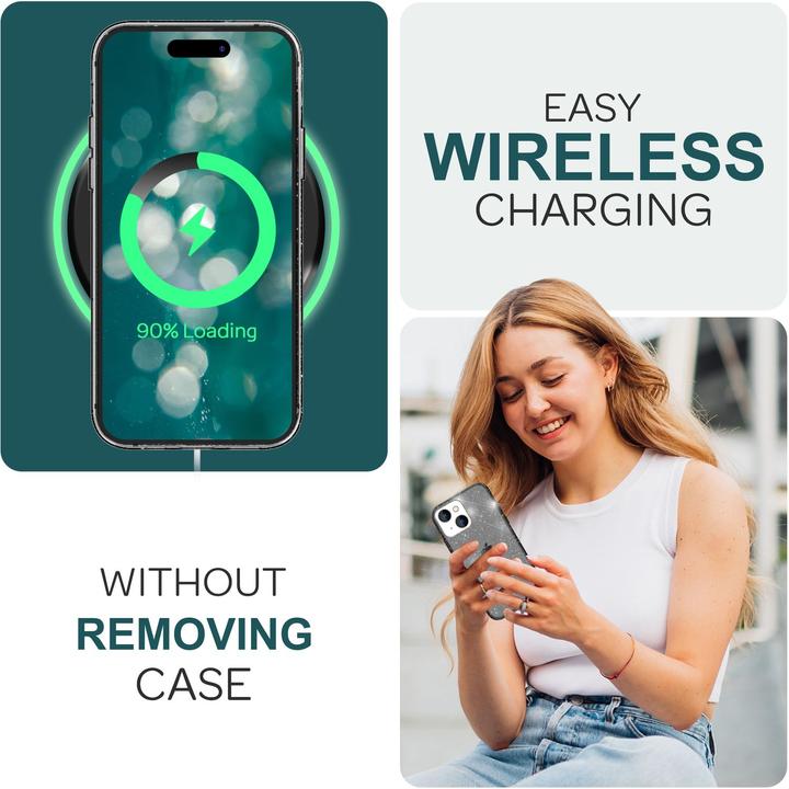Produktbild Nalia Klare Glitzer Silikon Hülle (Apple iPhone 15)