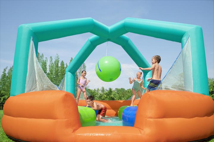 Produktbild Bestway aufblasbares Spielcenter Dodge & Drench Water Park, 4,5 x 4,5 x 2,68 m, 53383