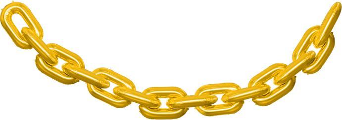Actual product image Partydeco Foil balloon garland Chain, gold (1 pkt / 14 pc.)