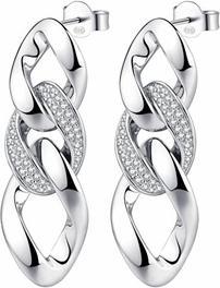 Actual product image Rosato Long silver earrings with zircons Eva RZEV35