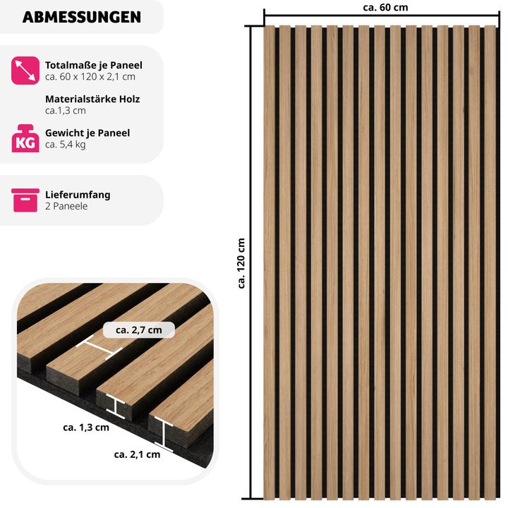 Actual product image tectake Set of 2 acoustic panels Sonic Wall wood look (2 pcs.)