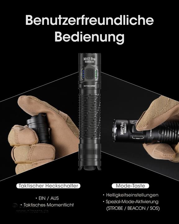 Actual product image Nitecore MH12 Pro - 3300 lumen, UHi 40 LED (13.80 cm, 3300 lm)
