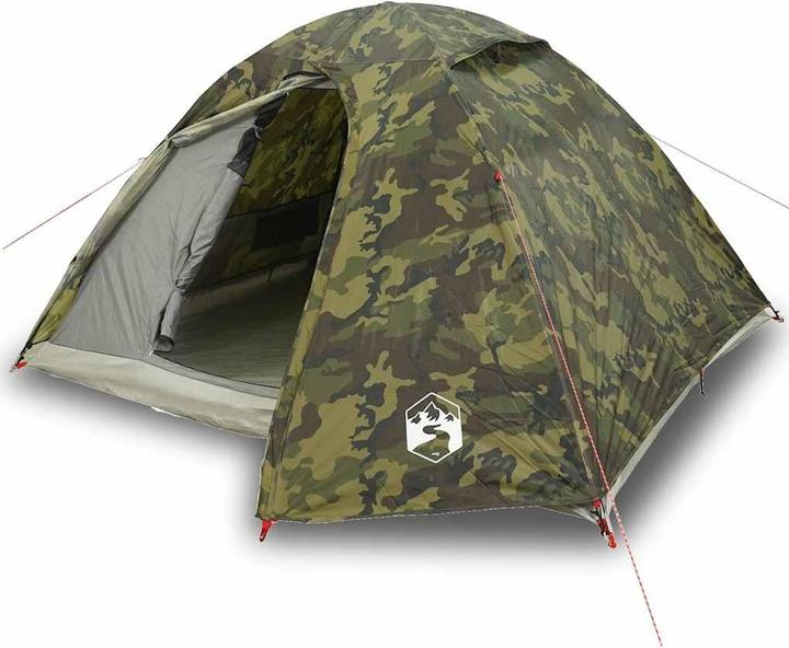 Immagine prodotto VidaXL Tenda da campeggio a cupola per 3 persone con motivo mimetico impermeabile (Tenda a cupola, 2.90 kg, 3 persone)
