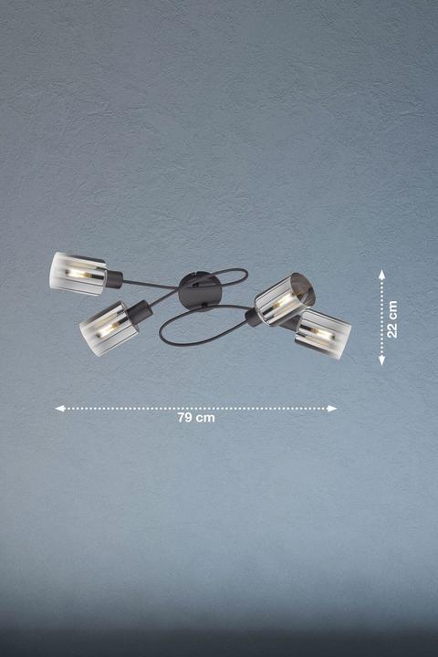 Image du produit Fischer & Honsel Honsel Plafonnier Iska - noir sable/verre fumé, à clair (21321) (4 lm, E14)