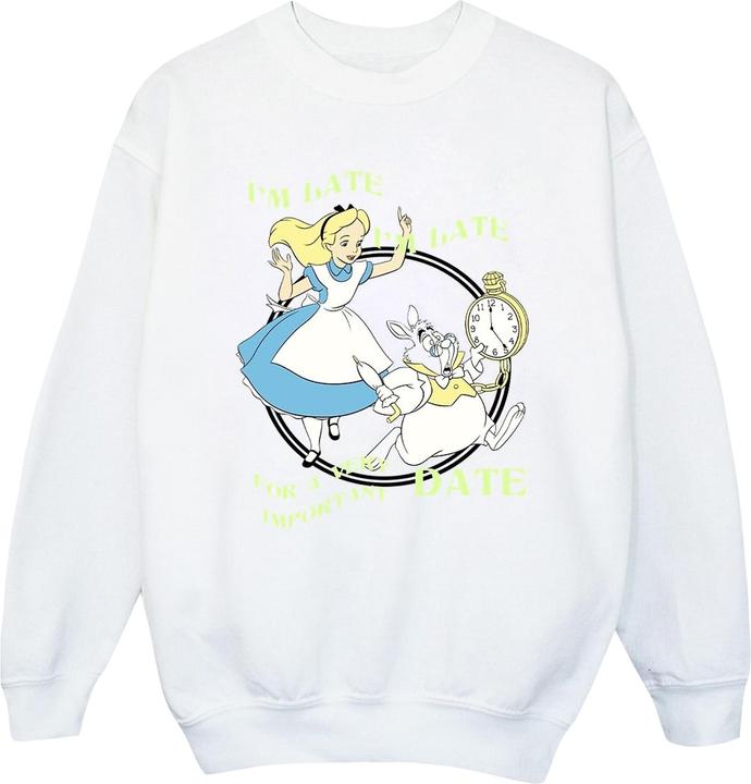 Produktbild Disney Mädchen Alice im Wunderland Ich bin spät dran Sweatshirt (128)