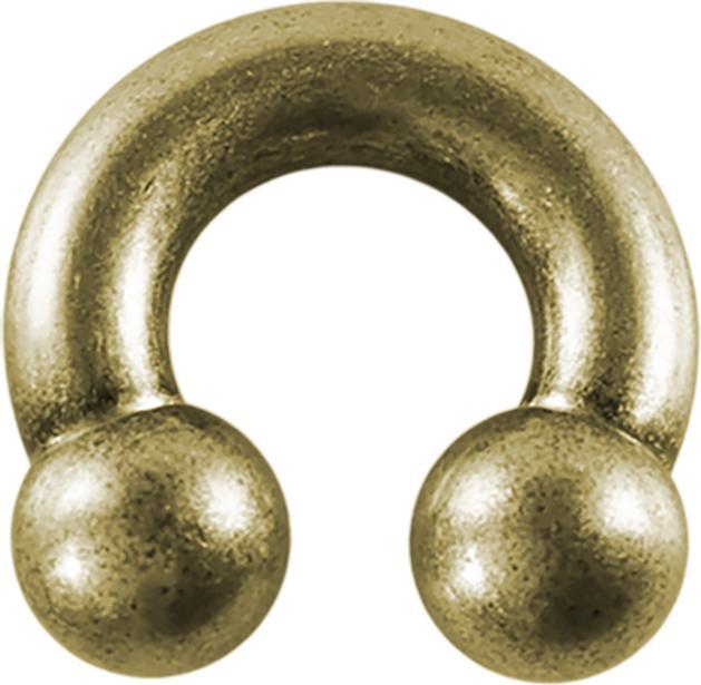 Star Piercing Circular Barbell altgold mit zwei Kugeln (ohne Messing, Chirurgenstahl 316L)