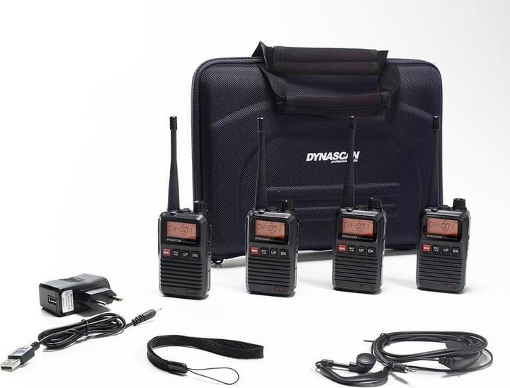 Actual product image Dynascan Portable PMR radio PNI R-10, 0.5 W, 8 CH, DCS, CTCSS, FM radio, quadset with 4 pieces (0.02 km)