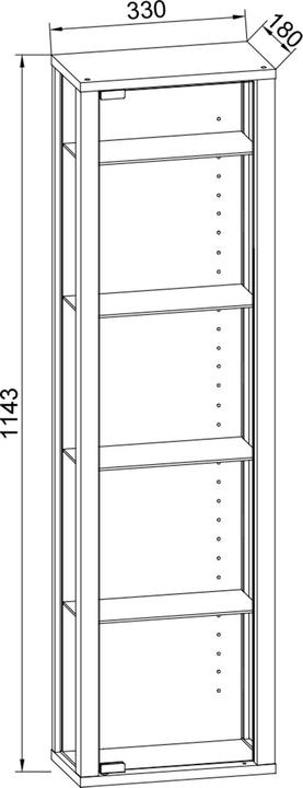 Image du produit VCM Collection Stand Vitrine Bois Verre Edana Mini (115 x 33 x 18 cm)