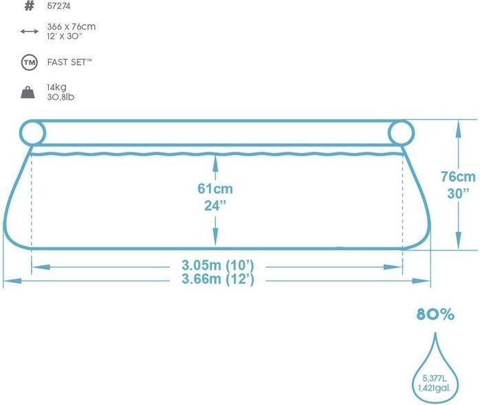 Produktbild Bestway Fast Set (Ø 366 x 76 cm)
