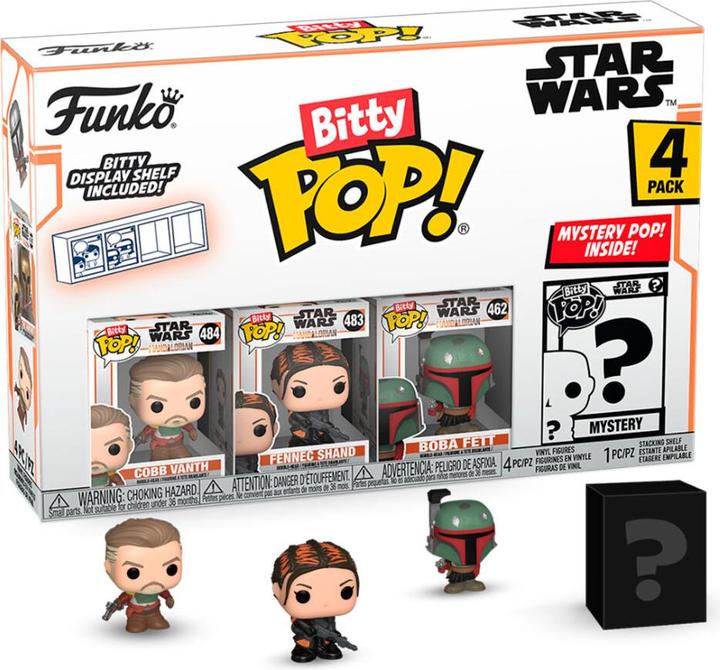 Image du produit Funko Bitty POP! Mandalorian - Cobb Vanth™, Bitty Pop! Fennec Shand™, Bitty Pop! Boba Fett™, et un