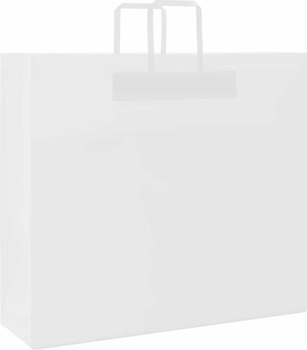 Immagine prodotto VidaXL Sacchetti di carta kraft 250 pezzi con manico Bianco 54x15x49 cm Sacchetto di carta (Borsa da regalo, 250 x)
