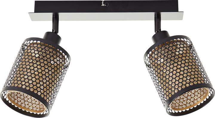 Immagine prodotto Brilliant Cheval Spot Bar 2flg in metallo oro nero 2x D45, E14, 28 W, Adatto (E14)