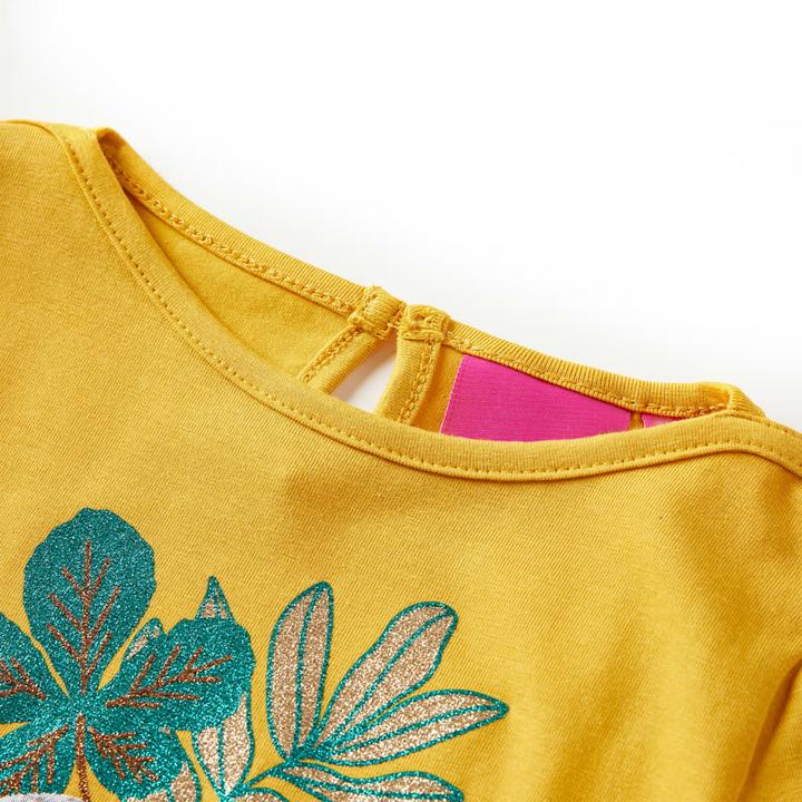 Image du produit VidaXL T-shirt manches longues enfant Ocre 128,Matière : 95% coton. 5 (128)