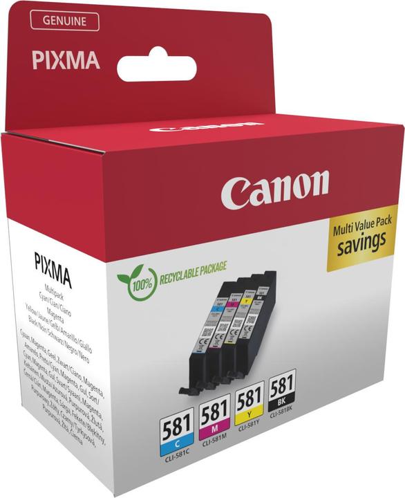 Actual product image Canon CLI-581 Ink Cartridge C/M/Y/BK (M, FC, C, Y)