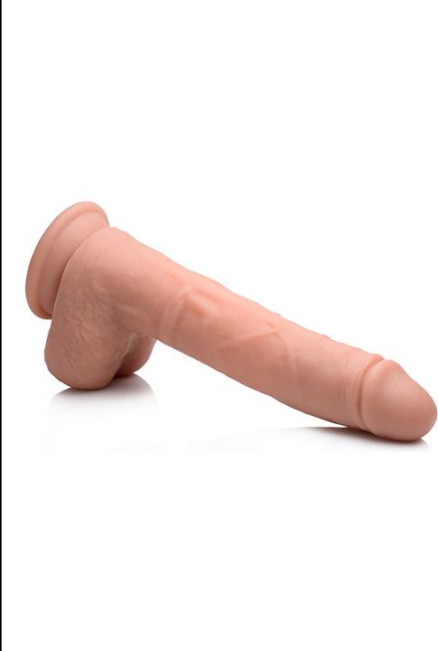 Actual product image Curve Toys Vibrating and shocking XLDildo with suction cup and testicles Beige