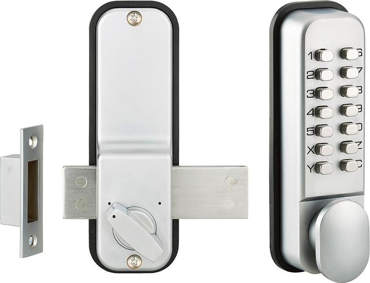 Actual product image Thirard Surface-mounted mechanical combination lock for interior doors, 8 digits or letters, matt chrome