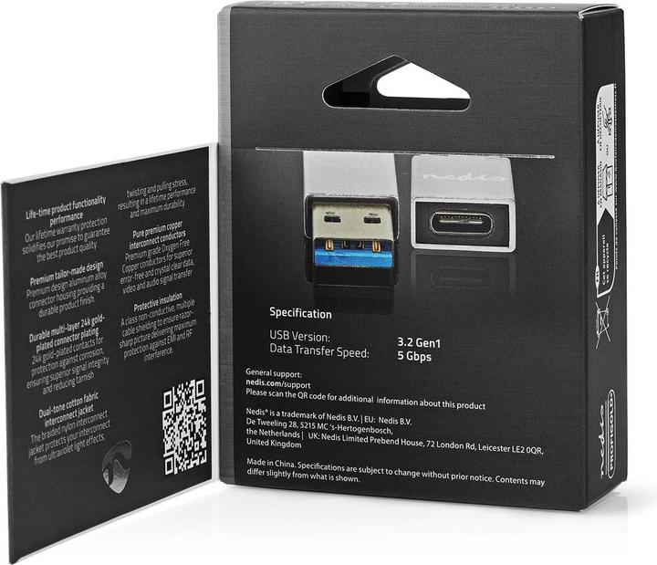 Actual product image Nedis USB-A to USB-C Adapter (USB-A, USB Type C)
